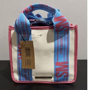 BNWT TikTok Viral Steve Madden Pink BWEBBER Canvas Tote Crossbody Bag Purse
